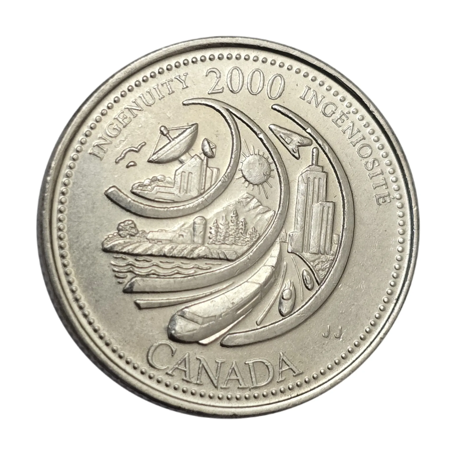 سکه کانادا 25 سنت کانادا ملکه الیزابت یادبودی 2000